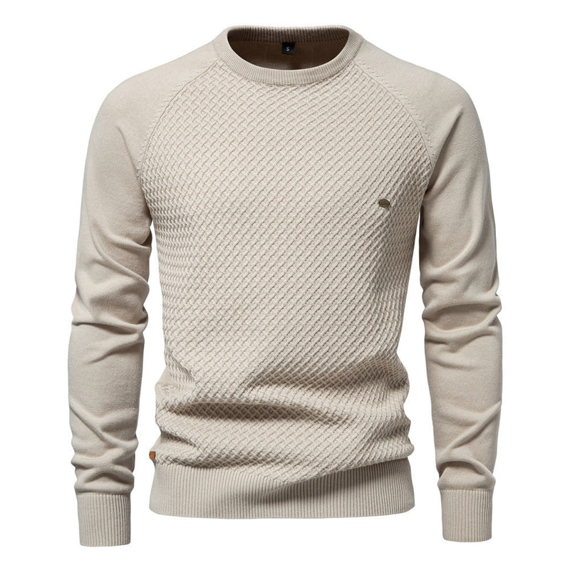 Men's Pullover Solid Color Raglan Sleeve Sweater