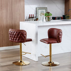 A A Furniture Swivel Barstools Adjustable Height, Modern PU Upholstered Stools