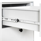 Modern Night Stand Storage Cabinet For Living Room Bedroom, Steel Cabinet With 2 Drawers,Bedside Furniture, Circular Handle