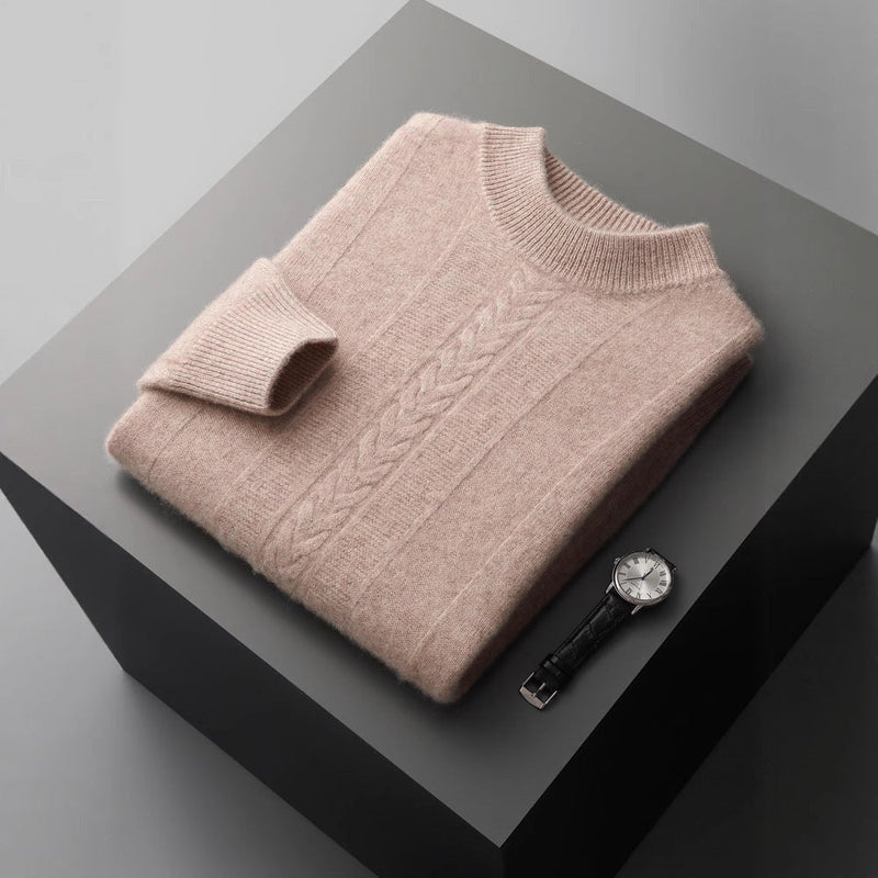 Half Collar Cashmere Men's Long Sleeve Sweater