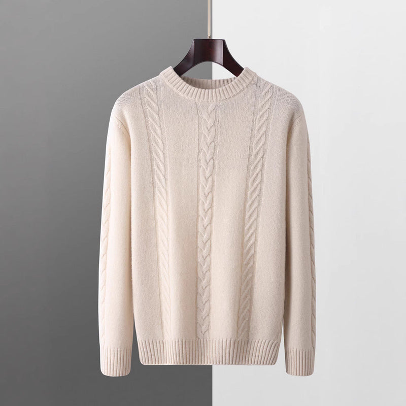 Men's Round Neck Thickened Warm Long Sleeves Sweater