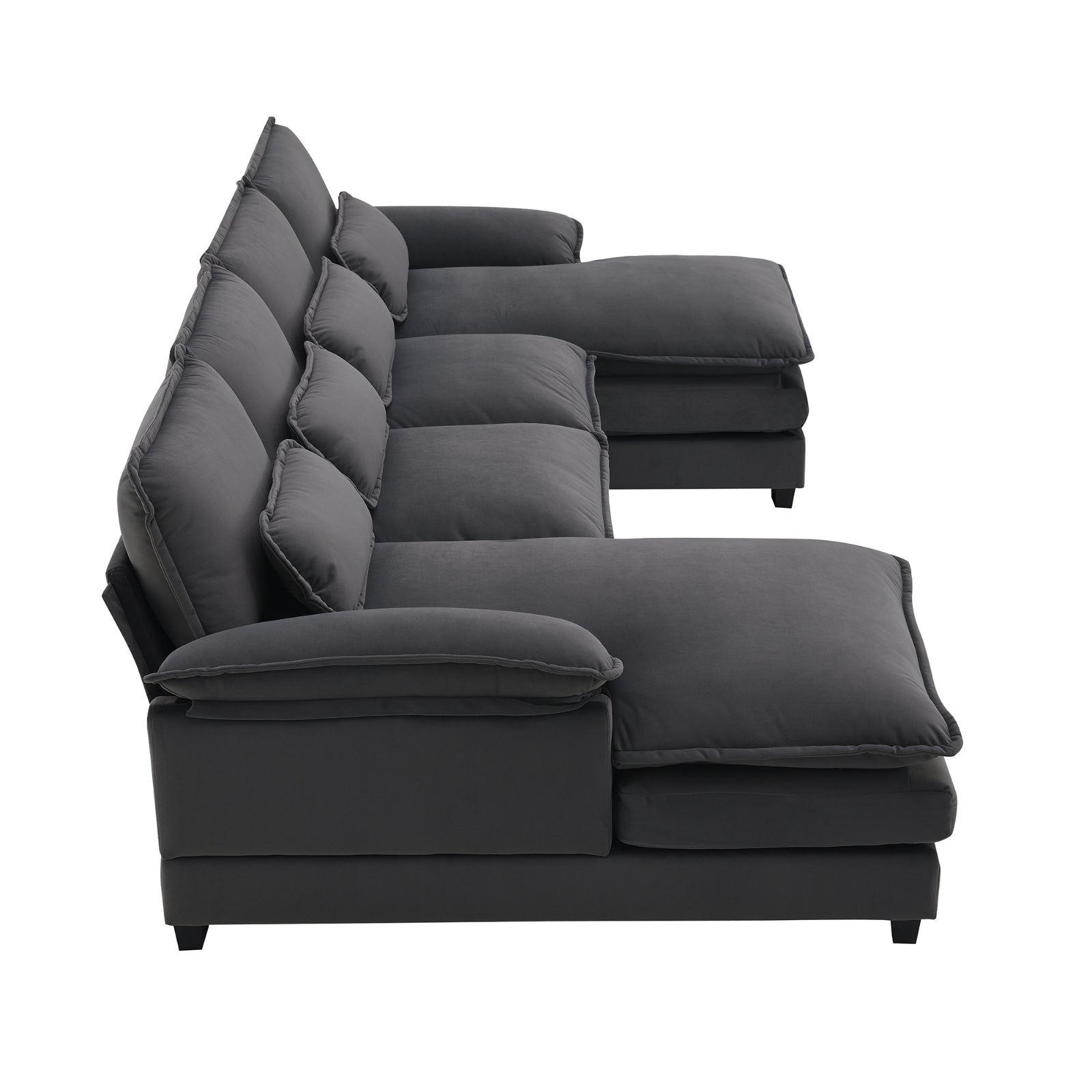 New Modern U-shaped Sectional Sofa, 6-Seat With Waist Pillows 109.8 55.9