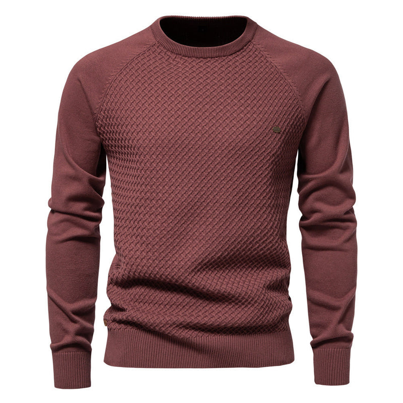Men's Pullover Solid Color Raglan Sleeve Sweater