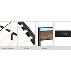 Wooden Platform Bed Frame With Lifting And Charging Station