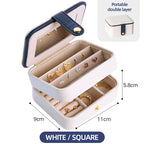 Jewelry Storage Box Desktop Dustproof Earrings Earrings Necklace Storage Box Screen Folding Jewelry Organizer