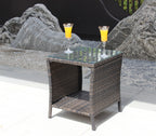 Outdoor Patio Furniture 1 Coffee Table With Clear Tempered Glass