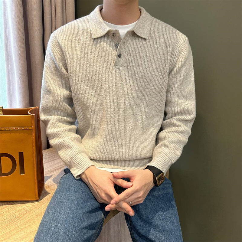 Lapel Knitwear Men's Business Sweater