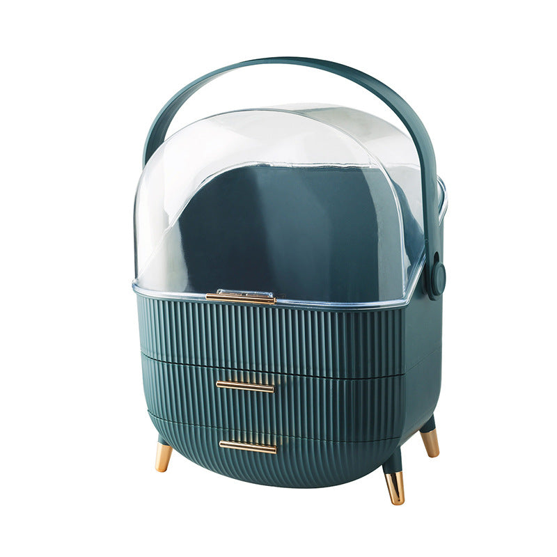 Makeup Organizer,Skincare Organizer With 2 Drawers And Transparent Cover,Cosmetic Display Case For Vanity Organizer And Bathroom Countertop Storage