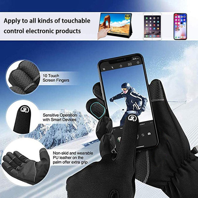 Winter Gloves Touchscreen Non-Slip Unisex Waterproof Windproof Warm Cycling Ski Sports Gloves