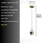 All Copper Light Luxury Crystal Chandelier Modern Minimalist Restaurant Three-Head Chandelier