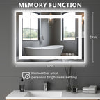 Anti-fog LED Bathroom Mirror With Dual Light Source And Three Lighting Modes