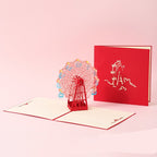 3D Laser Cut Handmade Sakura Kissing Lover Paper Invitation Greeting Card