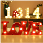 Luminous LED Letter Number Night Light English Alphabet Number Battery Lamp Romantic Wedding Christmas Party Decoration