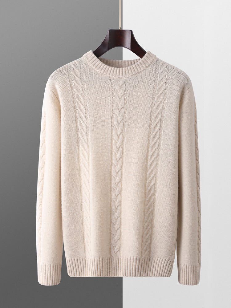 Men's Round Neck Thickened Warm Long Sleeves Sweater