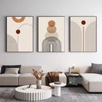 Modern Minimalist Living Room Morandi Abstract Sofa Background Wall Three-piece Painting