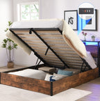 Wooden Platform Bed Frame With Lifting And Charging Station