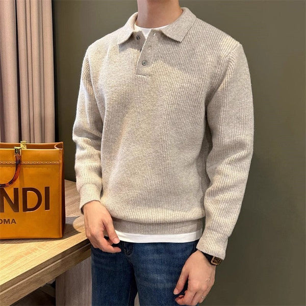 Lapel Knitwear Men's Business Sweater