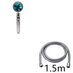 Propeller Driven Shower Head With Stop Button And Cotton Filter Turbocharged High Pressure Handheld Shower Nozzle