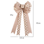 Linen Beige Bow Christmas Tree Pendant