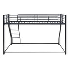 Metal Floor Bunk Bed, Twin XL Over Queen, Black