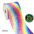 75mm Luminous Threaded Braid Hair Bow Ingredients Solid Color Rainbow Bronzing Fluorescent Ribbon