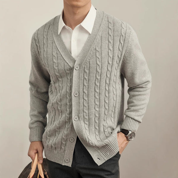 Solid Color Autumn And Winter Knitted Cardigan Long Sleeve Sweater