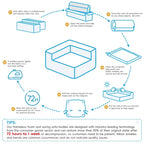 Sofa Couch For Living Room, Modern Loveseat Sofa With Extra Deep Seats, Comfy Armrests, Couches For Living Room Apartment Lounge, Easy Assembly, Grey