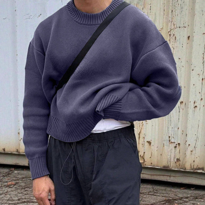 Solid Color Pullover Knitwear Sweater