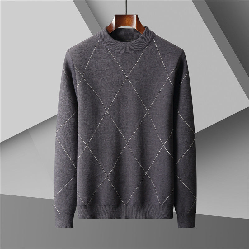 Round Neck Loose Leisure Warm Long Sleeve Men's Sweater