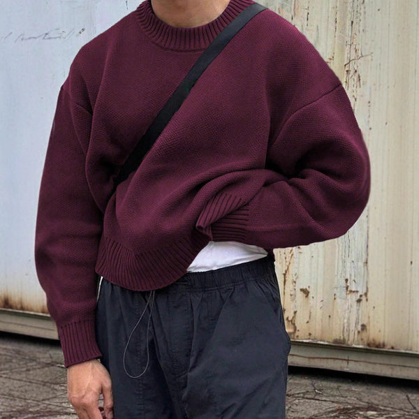 Solid Color Pullover Knitwear Sweater