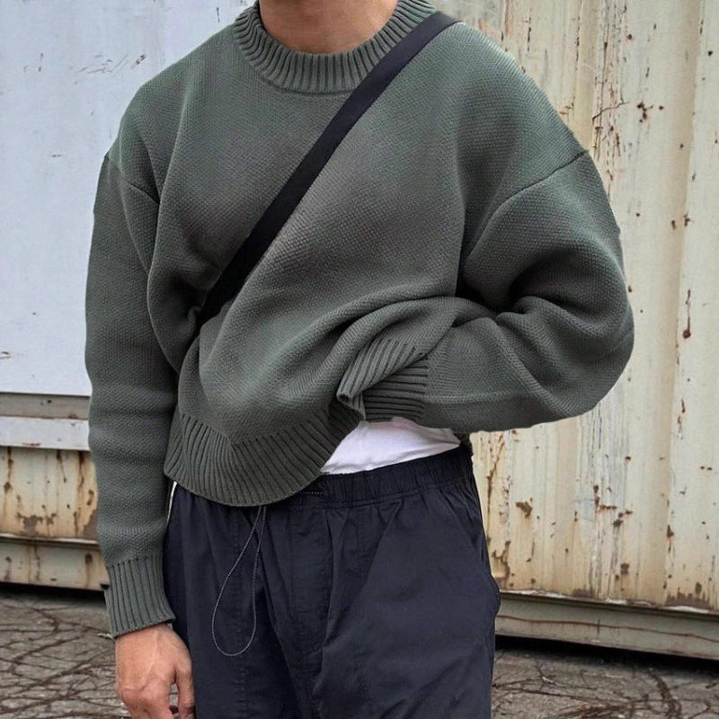 Solid Color Pullover Knitwear Sweater