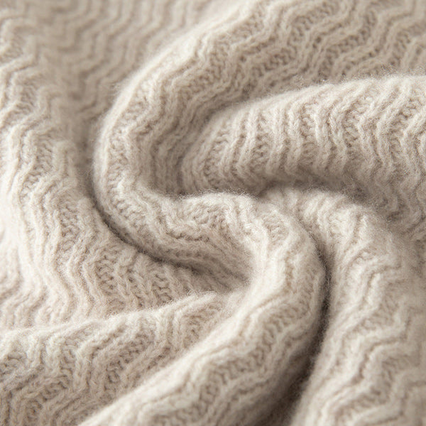 Men's Woolen Sweater Half-open Collar Long Sleeve Sweater