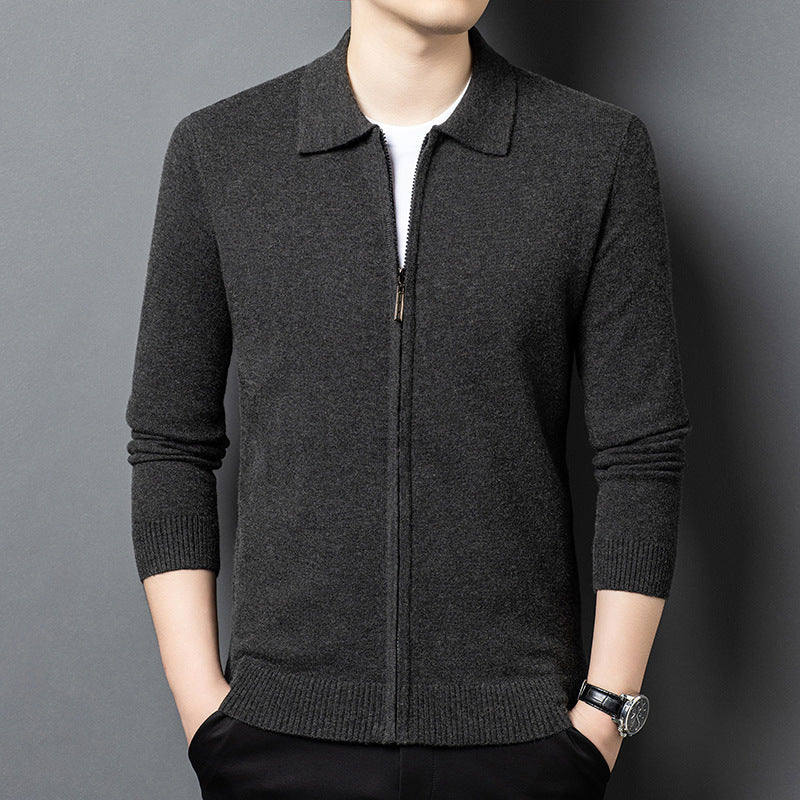 Fully Open Long-sleeve Zipper Thickening Cardigan Youth Coat