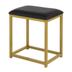 Black, Particleboard, Steel Frame, Two-drawer, Three-tier Shelf, Dressing Table Set, Three-tone Light, Light Luxury