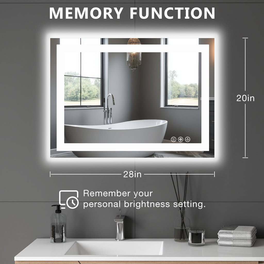 Anti-fog LED Bathroom Mirror With Dual Light Source And Three Lighting Modes