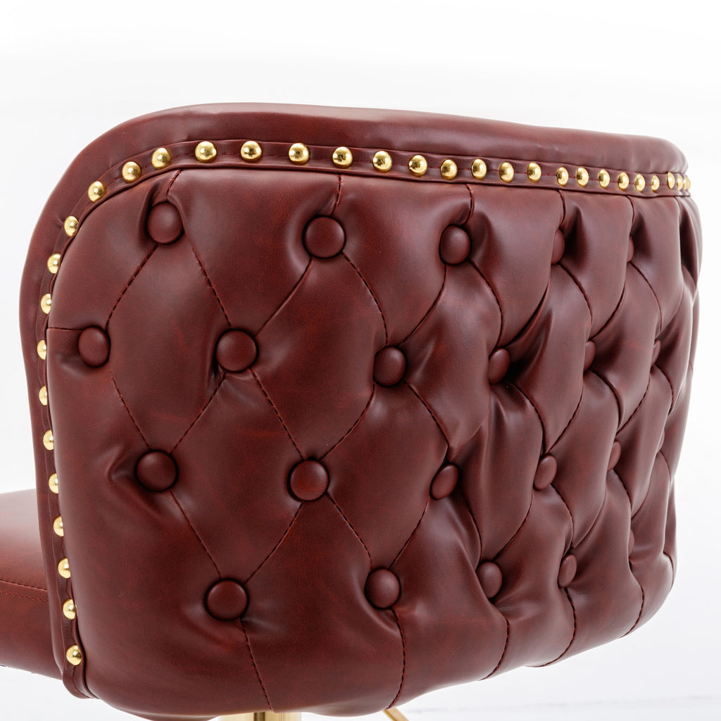 A A Furniture Swivel Barstools Adjustable Height, Modern PU Upholstered Stools