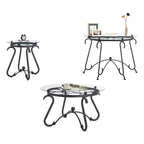 Tempered Glass Surface Console Table Coffee Table With Sturdy Construction For Living Room