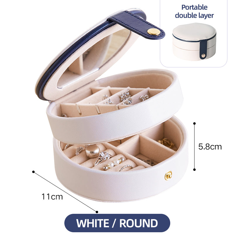 Jewelry Storage Box Desktop Dustproof Earrings Earrings Necklace Storage Box Screen Folding Jewelry Organizer