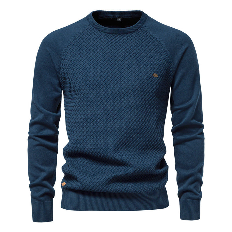 Men's Pullover Solid Color Raglan Sleeve Sweater
