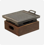 Wooden Seat Korean Style Grill Pan Grill Household Smokeless