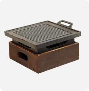 Wooden Seat Korean Style Grill Pan Grill Household Smokeless