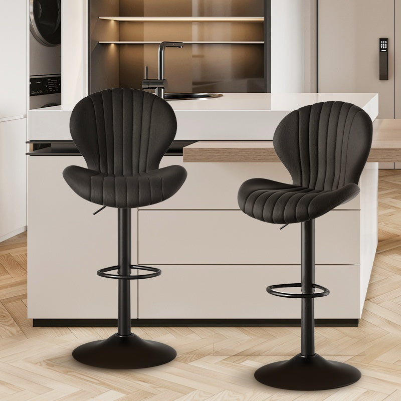 Bar Stools Set Of 2 Modern Swivel Bar Chairs, Barstools Counter Height With High Backrest, Easy 3-5 Minute Assembly