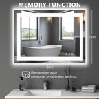 Anti-fog LED Bathroom Mirror With Dual Light Source And Three Lighting Modes