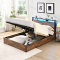 Wooden Platform Bed Frame With Lifting And Charging Station