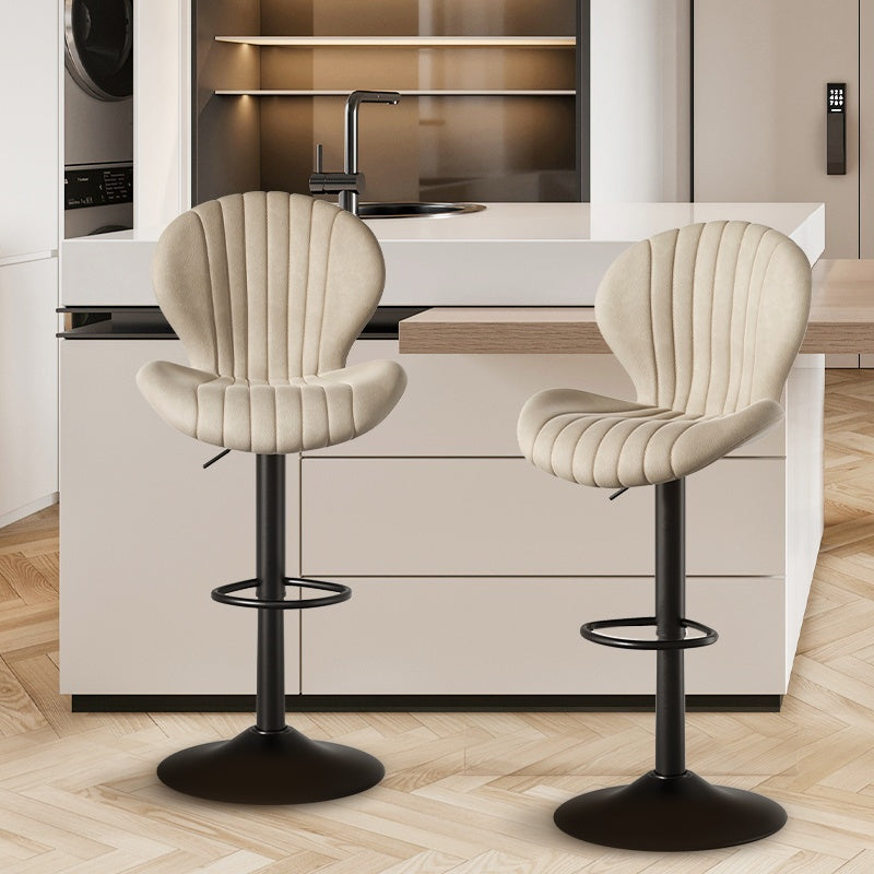 Bar Stools Set Of 2 Modern Swivel Bar Chairs, Barstools Counter Height With High Backrest, Easy 3-5 Minute Assembly