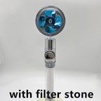 Shower Head Water Saving Flow 360 Degrees Rotating With Small Fan ABS Rain High Pressure Spray Nozzle Bathroom Accessories