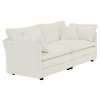 Modern Fabric Double Sofa With 4 Pillows