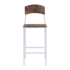 TOPMAX Farmhouse 5-piece Counter Height Drop Leaf Dining Table Set With Dining Chairs For 4,White Frame Rustic Brown Tabletop