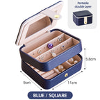 Jewelry Storage Box Desktop Dustproof Earrings Earrings Necklace Storage Box Screen Folding Jewelry Organizer