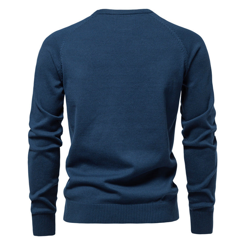 Men's Pullover Solid Color Raglan Sleeve Sweater
